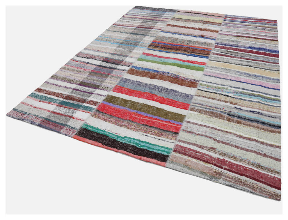 Rug N Carpet - Handmade Turkish 8' 0'' x 9' 11'' Rustic Patchwork Kilim Rug