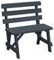 Traditional Cedar Backed Bench, Charcoal Stain, 3 Foot