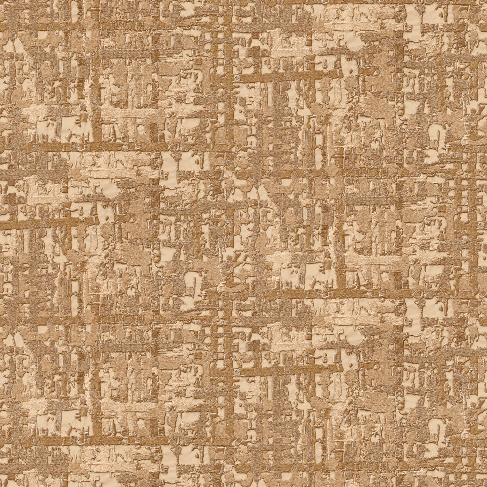 Textured Wallpaper, Graphical Wall Pattern, Beige Brown Metallic, 1 Roll