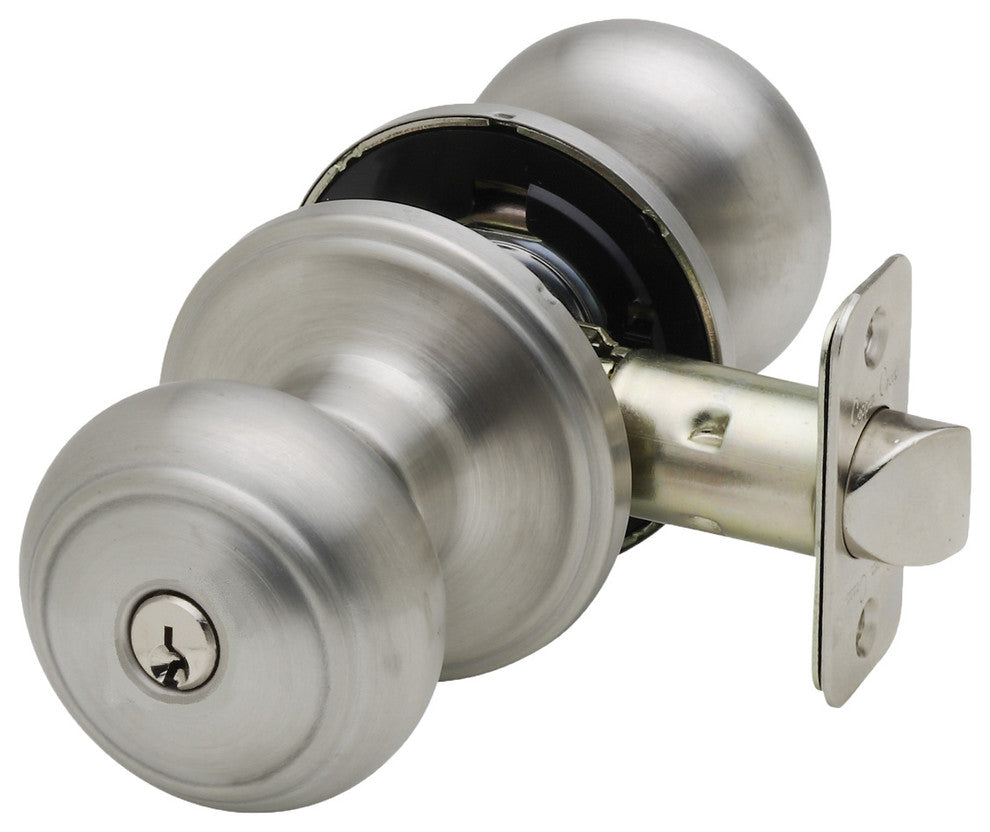 Keyed Entry Knob, Satin Stainless