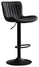 YOUNIKE Set of 2 Leather Bar Stool Adjustable, Swivel, Wingback, Black