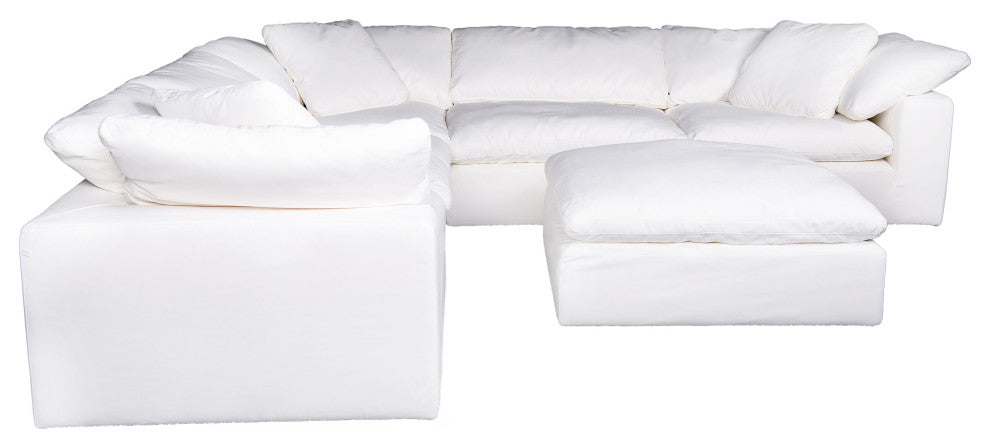 First of A Kind Clay Modular Sectional Livesmart Fabric White