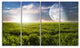 Green Field under Bright Sunlight, Landscape Canvas Print, 48"x28", 4 Panels