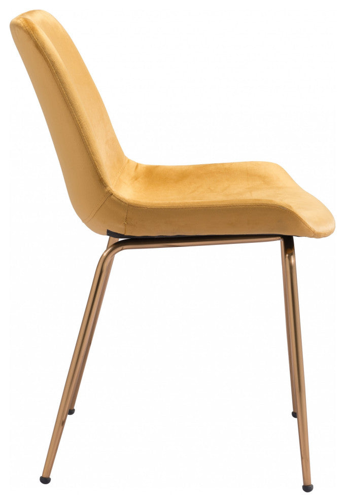 Tony Dining Chair, Set of 2 Yellow and Gold