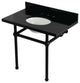 KVPK3630KB0 36" Black Granite Console Sink with Brass Legs
