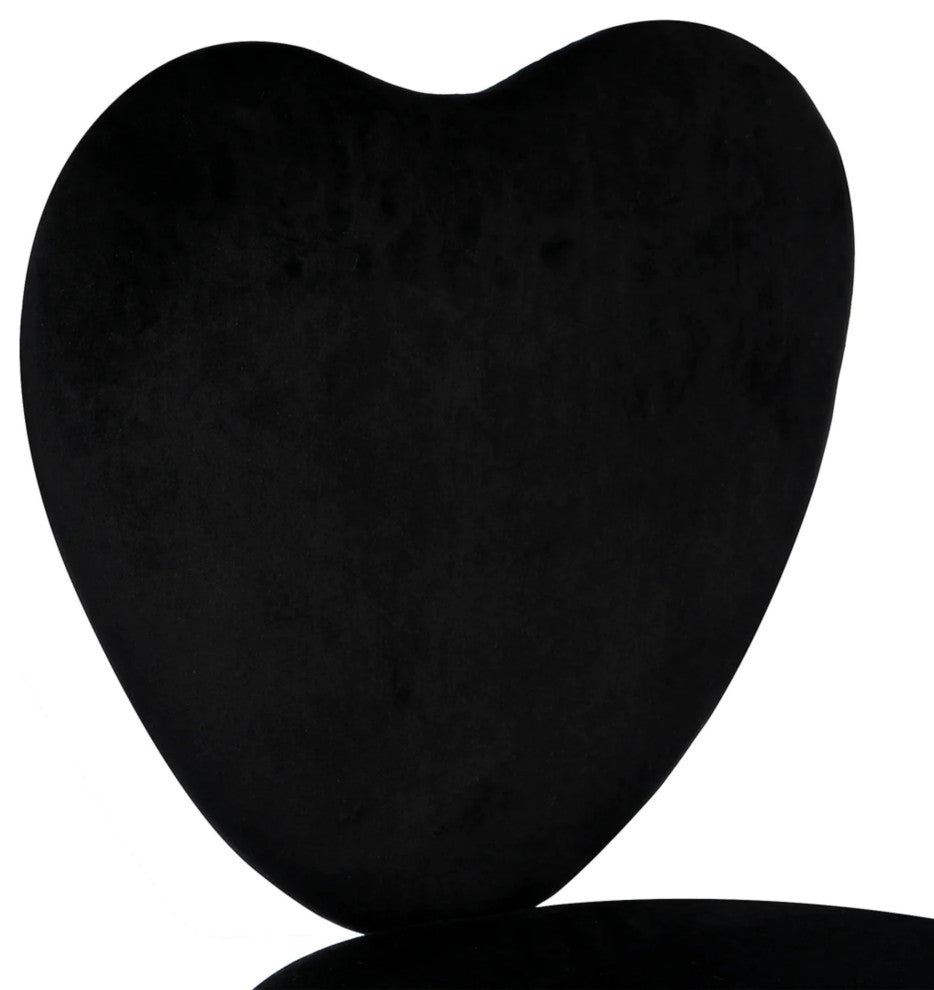 Heart 360 Degrees Vanity Chair With Adjustable Height, Black