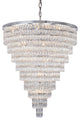 42" 32-Light Chrome Metal 9-Tier Chandelier With Clear Crystals