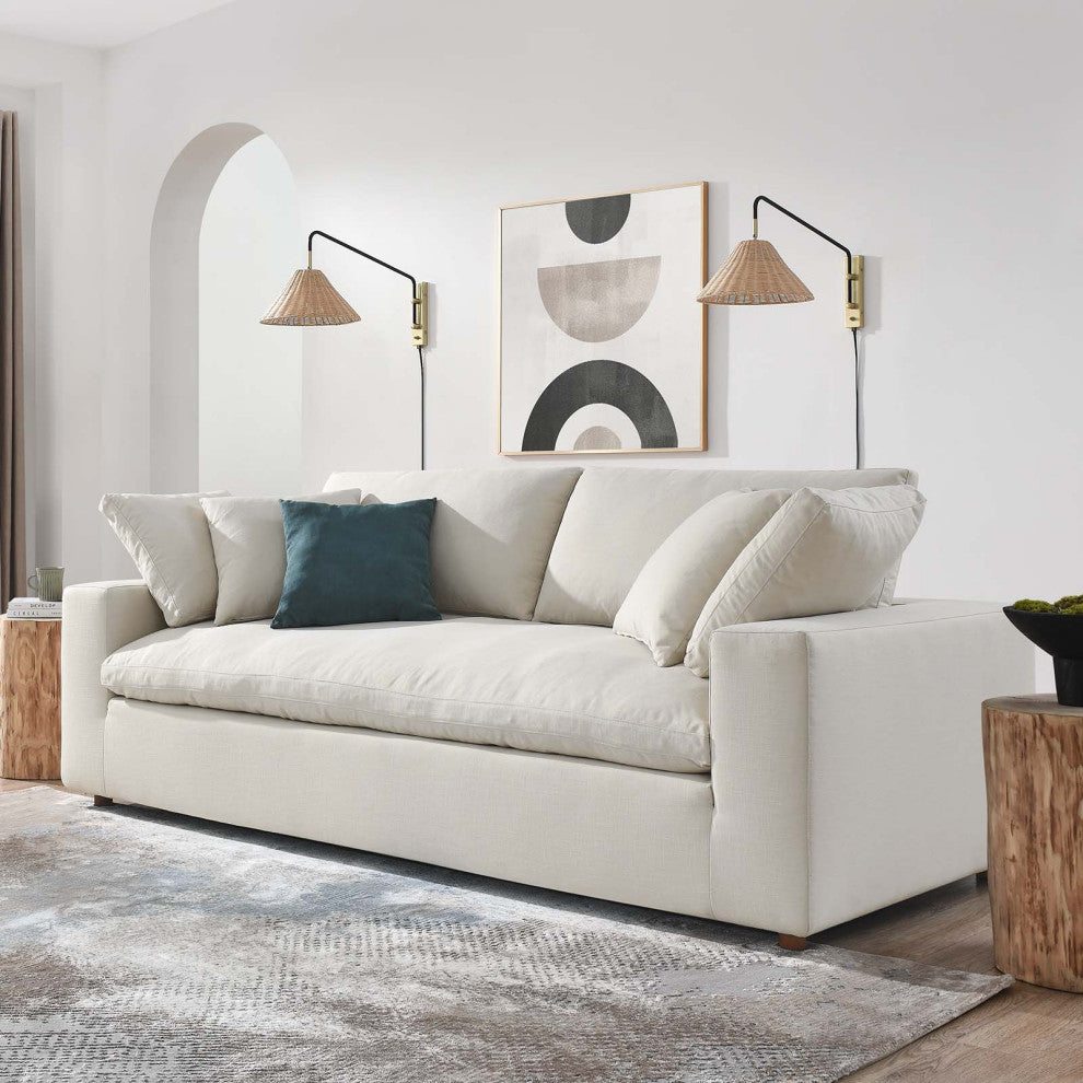 Commix Down Filled Overstuffed Sofa - Light Beige
