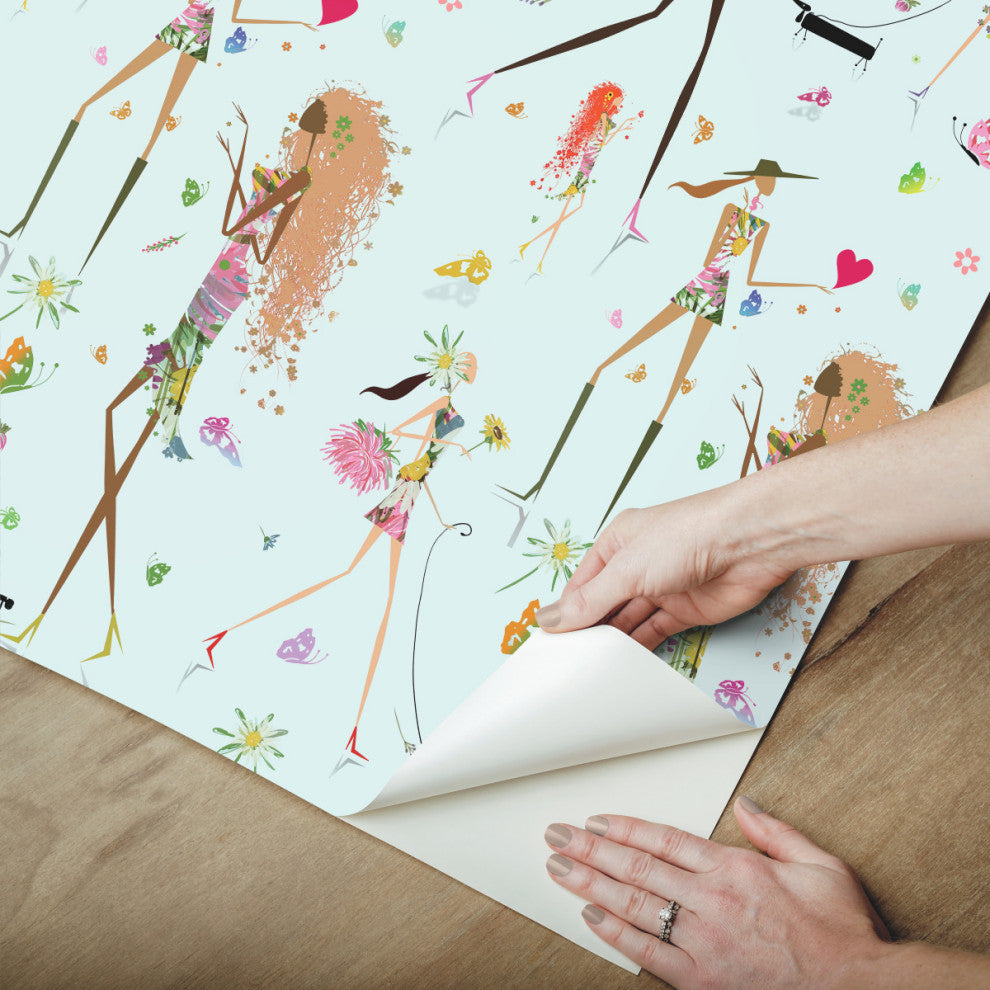 Fun Chic Peel and Stick Wallpaper, Blue