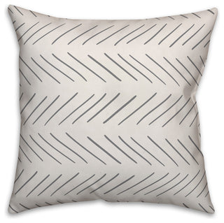 Gray and White Modern Chevron 16x16 Throw Pillow Cover