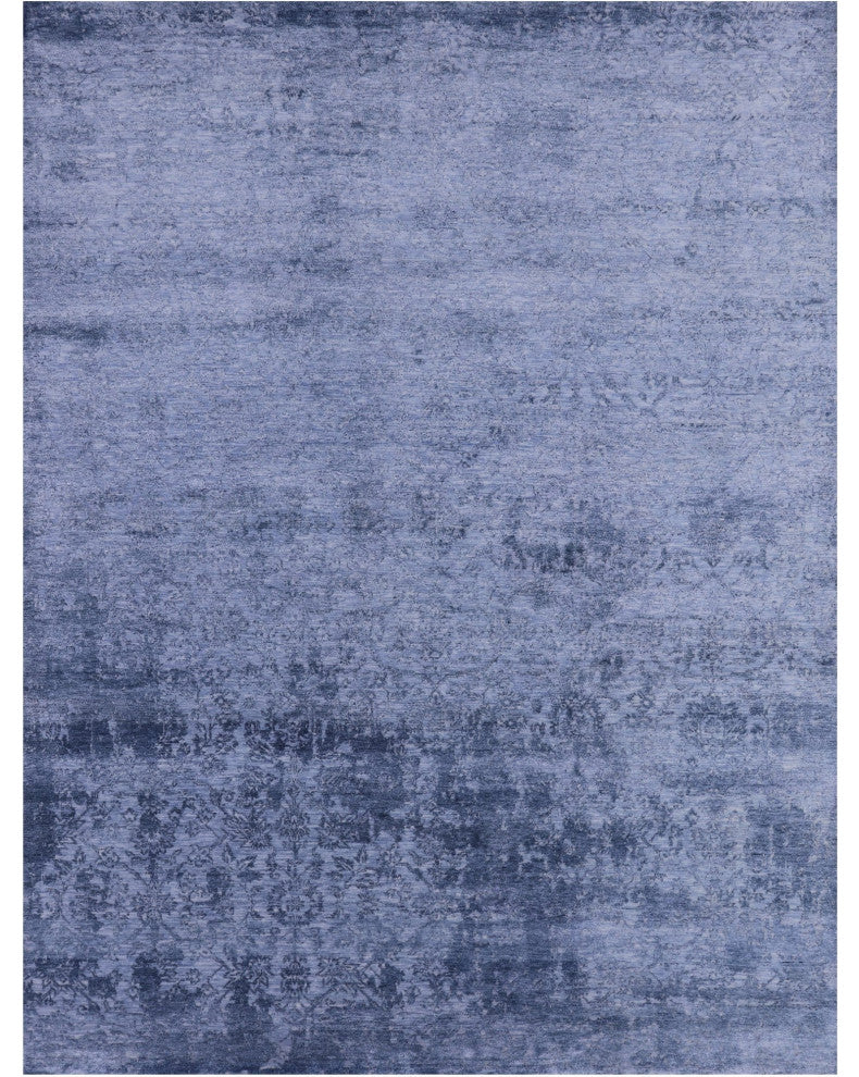 9' 0" X 12' 1" Wool and Silk Modern Hand Knotted Rug Q11764