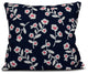 Valentines Floral, Holiday Floral Print Pillow, Navy Blue, 20"x20"