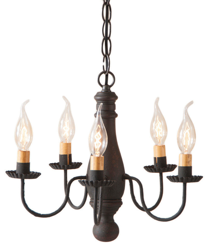 Bed And Breakfast Chandelier, Hartford Black Over Red