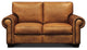 Valencia 100% Top Grain Hand Antiqued Leather Traditional Loveseat, Tan
