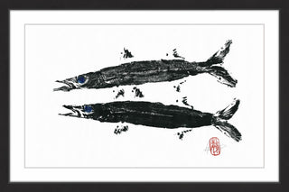 "Barracuda Twins" Framed Painting Print, 30"x20"