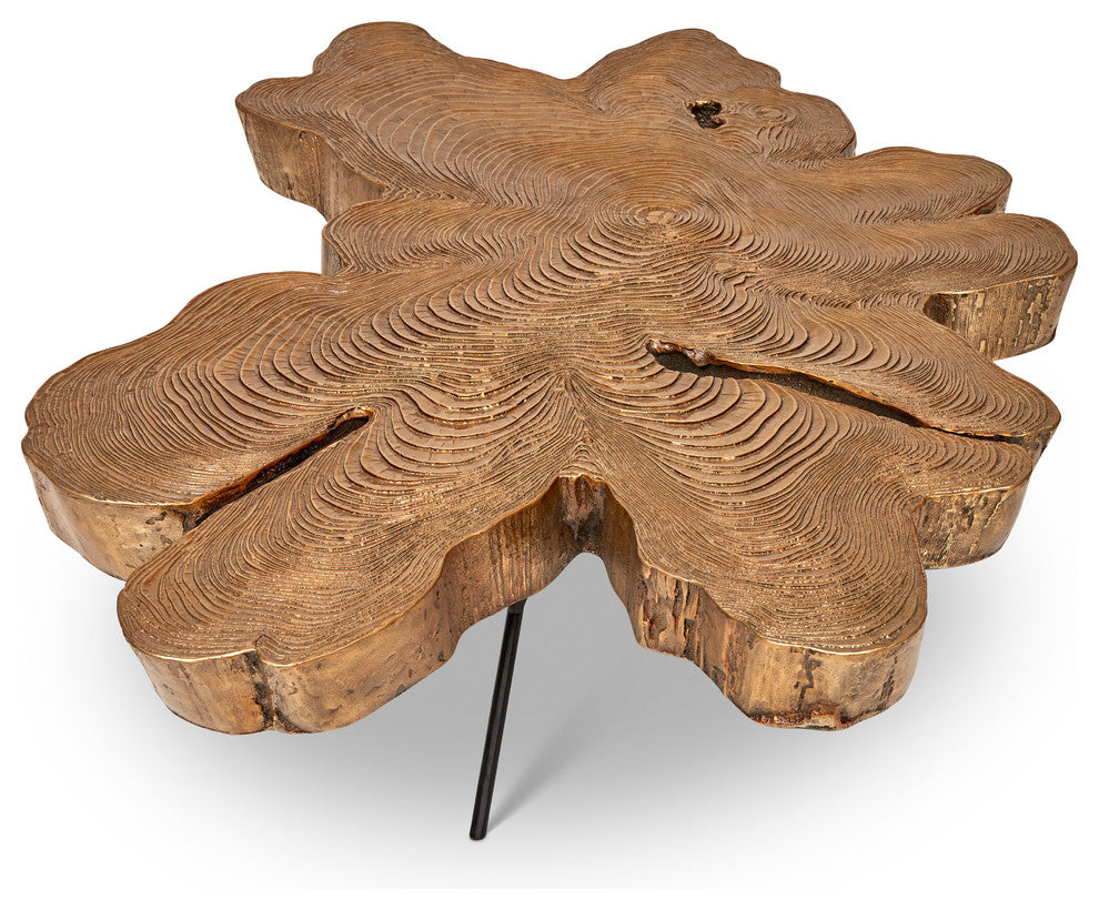IE Series Easton Slab Coffee Table, Brass