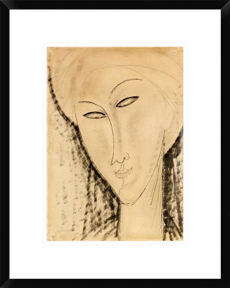"Tete De Femme" Framed Digital Print by Amedeo Modigliani, 19x24"