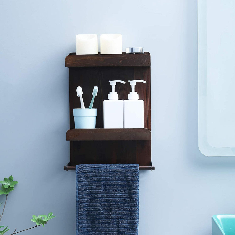 Spice Storage Rack,2 Tier Wall Mounted Holder With Paper Towel Holder