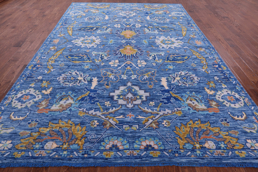 Handmade Turkish Oushak Wool Rug 8' 10" X 12' 5" - Q15711