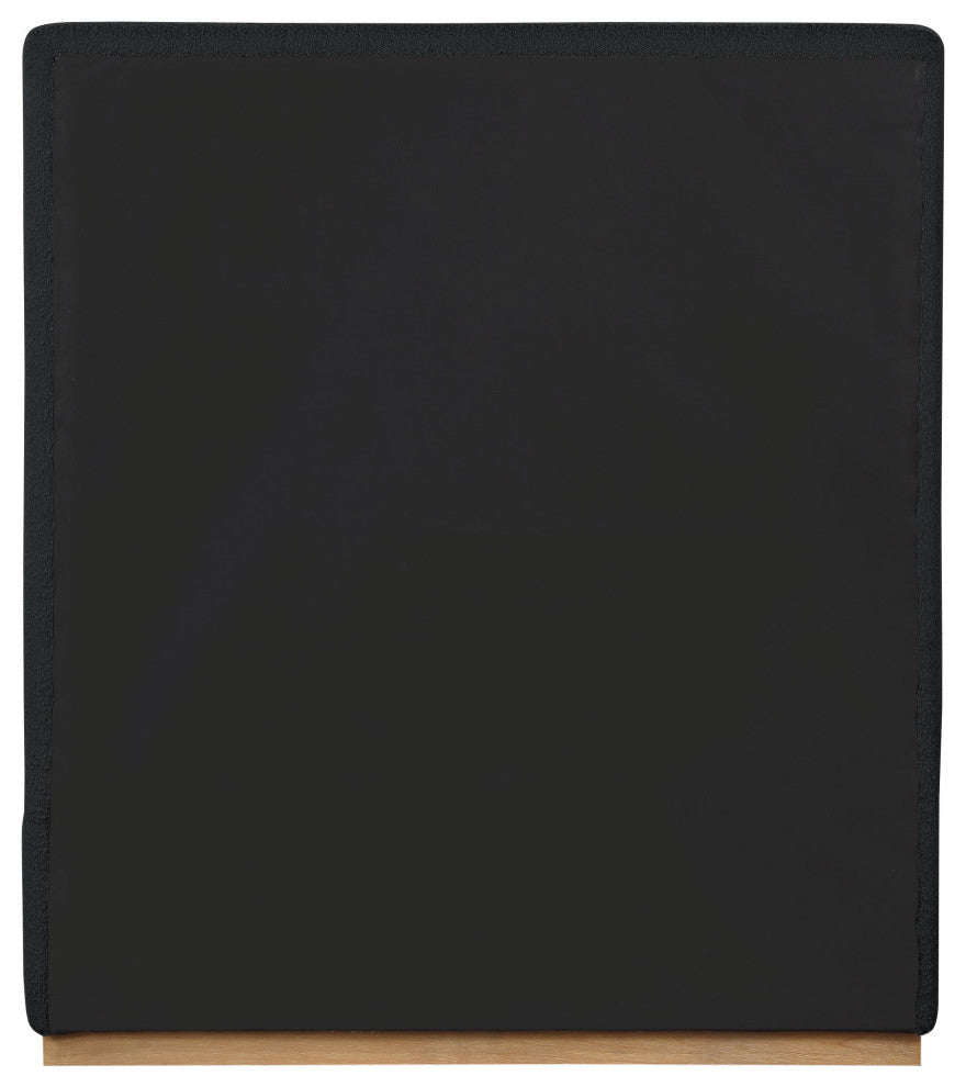 Monaco Boucle Fabric Upholstered Bed, Black, Twin