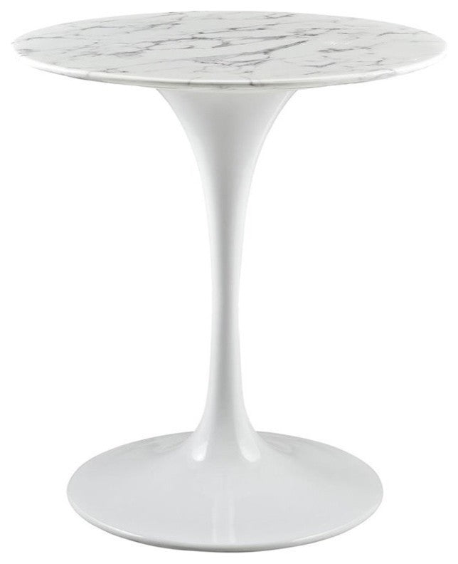 Lippa 28 Artificial Marble Dining Table, White