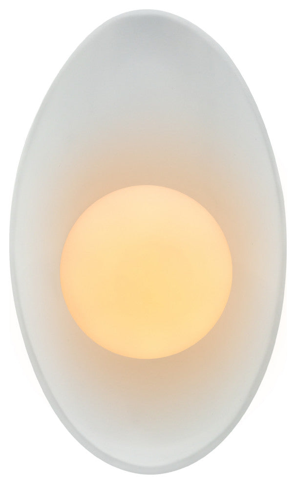 Ambiance Oval Coupe Wall Sconce, Gloss White, Outside/Inside