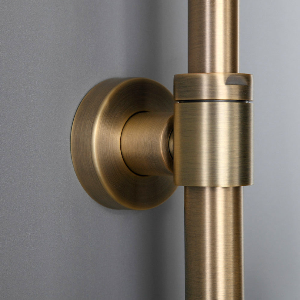 Classic Exposed Antique Brass Two Handle Round Rainshower Shower Fixture