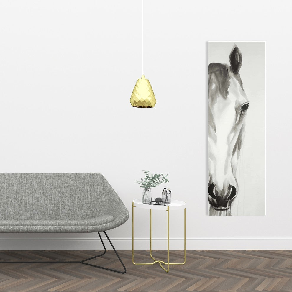 Black/White Horse Face Print on Wrapped Canvas