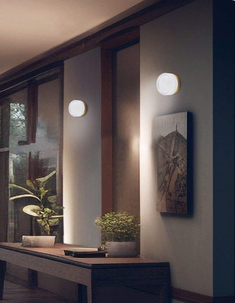 Lucia Wall Sconce, 15W, Aged Brass, Clear & Frosted Acrylic Diffuser