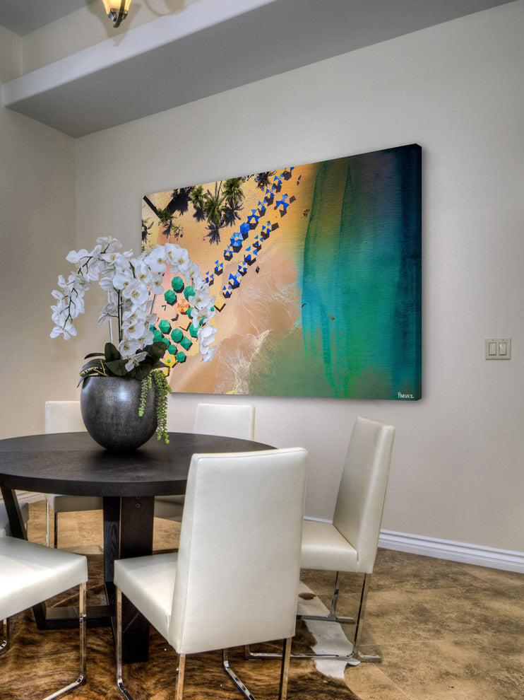 "Umbrella Colors" Painting Print on Wrapped Canvas, 60"x40"