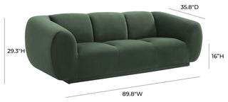 TOV Furniture Emmet Forest Green Velvet Sofa