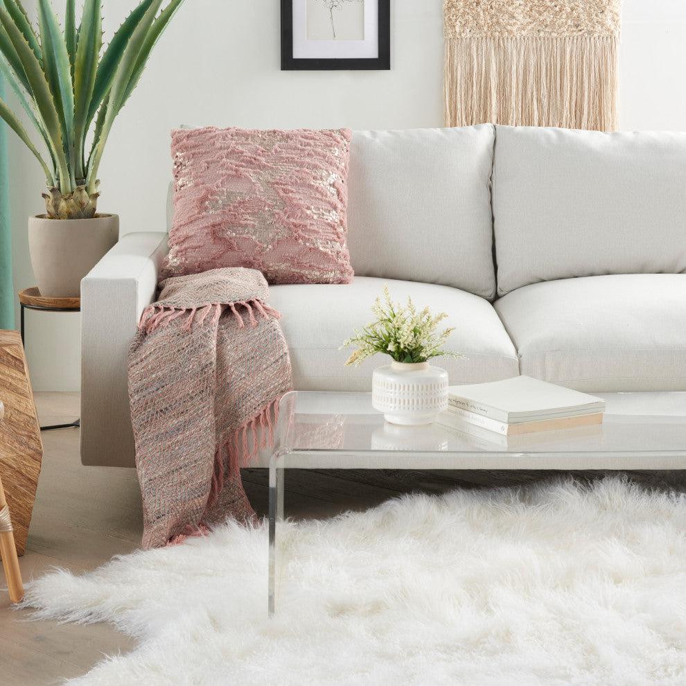 Mina Victory VV212 Throw Pillow, Blush, 20" x 20"