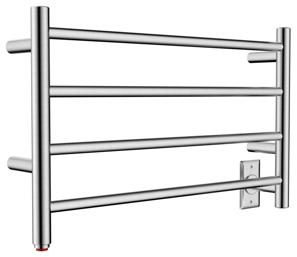 HEATGENE 4 Bar Wall-Mounted Plug-in / Hard-wiring Towel Warmer, Brush Polish