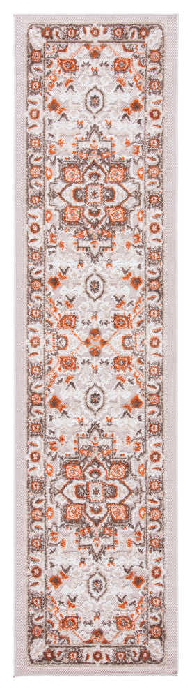 Safavieh Indoor-Outdoor Cabana Collection, CBN680 Rug, Beige/Orange, 2'2"x9'