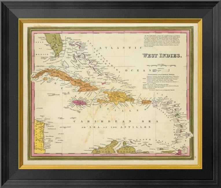 "West Indies, 1846" Framed Canvas Giclee by Samuel Augustus Mitchell, 20x17"