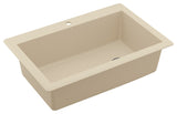 Karran Drop-In Quartz 33" 1-Hole Single Bowl Kitchen Sink, Bisque