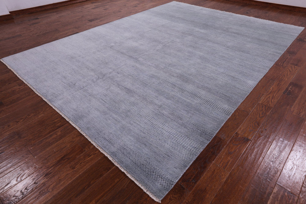 9' 1" X 12' 4" Wool and Silk Savannah Gabbeh Hand Knotted Rug Q6524