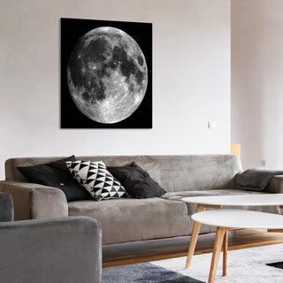 Full Moon Wall Art Frameless Free Floating Tempered Glass Panel 40"x 40"