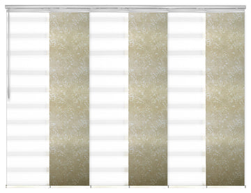 Blanched White-Sage 6-Panel Track Extendable Vertical Blinds 70-130"x94"