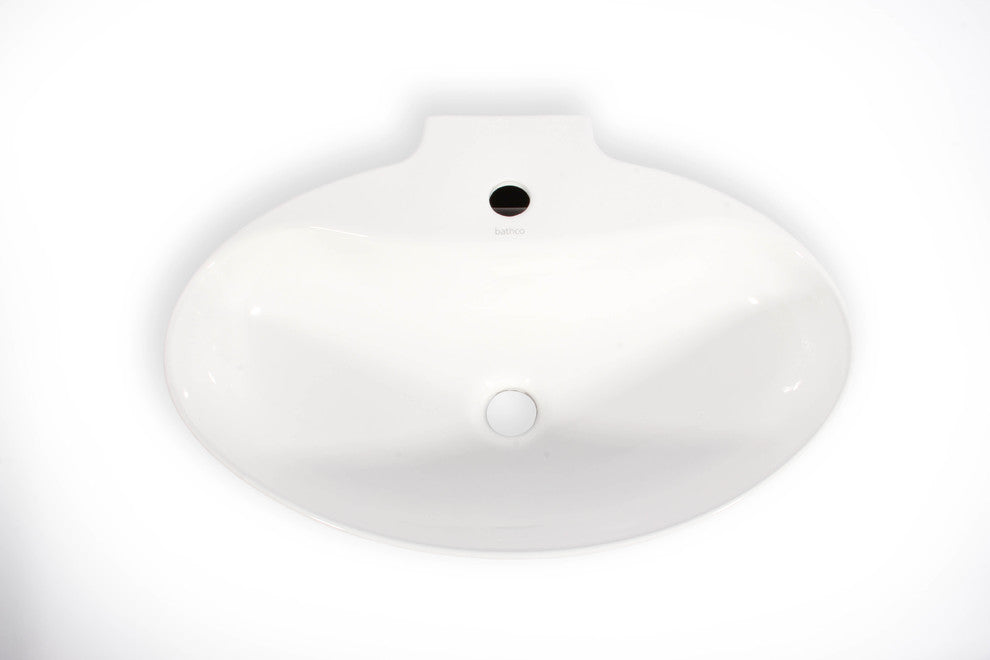 New Malaga White Ceramic Oval Vessel Sink