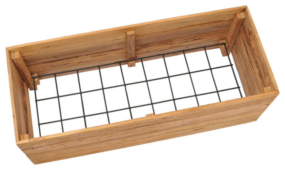 Vidaxl Raised Bed 39.4"x15.7"x15" Recycled Teak and Steel