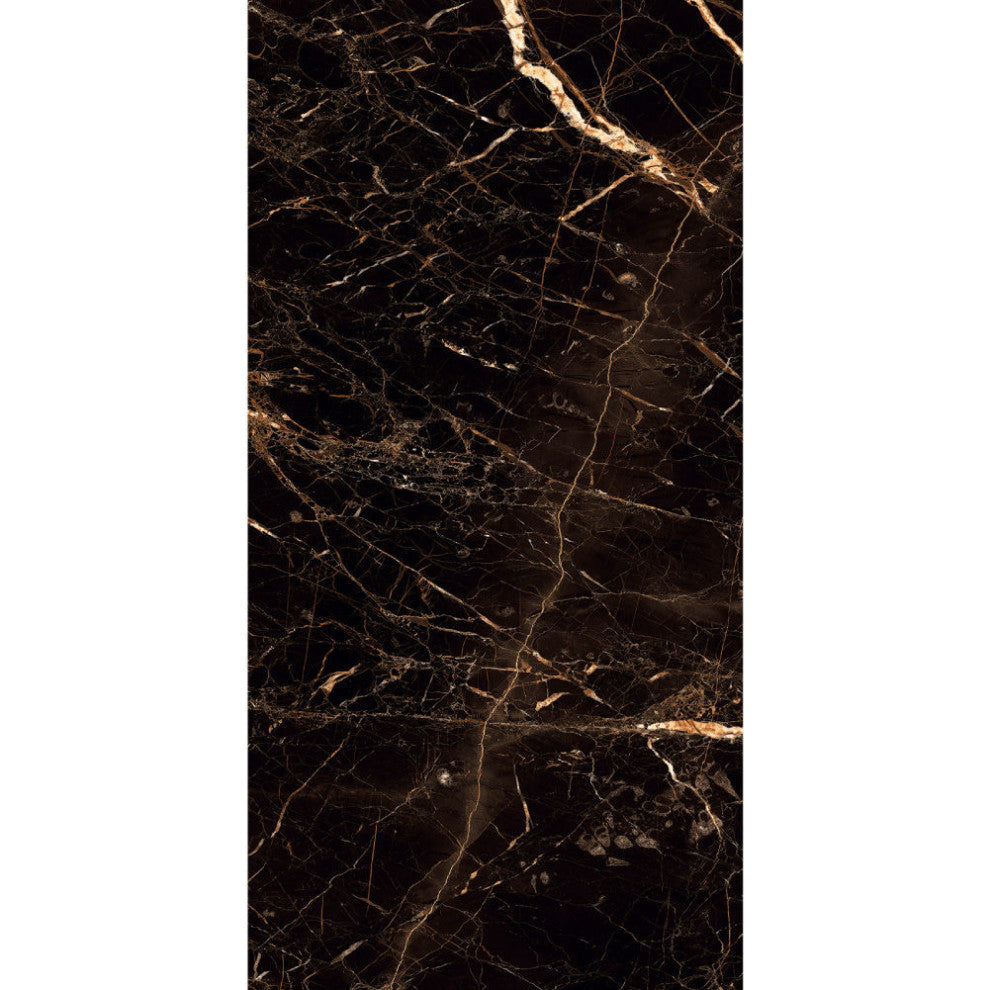 Portoro Gold Golden Black High Glossy Tile, 48x48