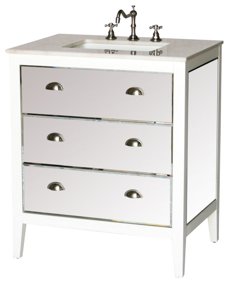 30-Inch Contemporary Style Single Sink Bathroom Vanity Model 2610-W