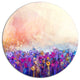 Abstract Flower Watercolor Painting, Floral Disc Metal Wall Art, 38"