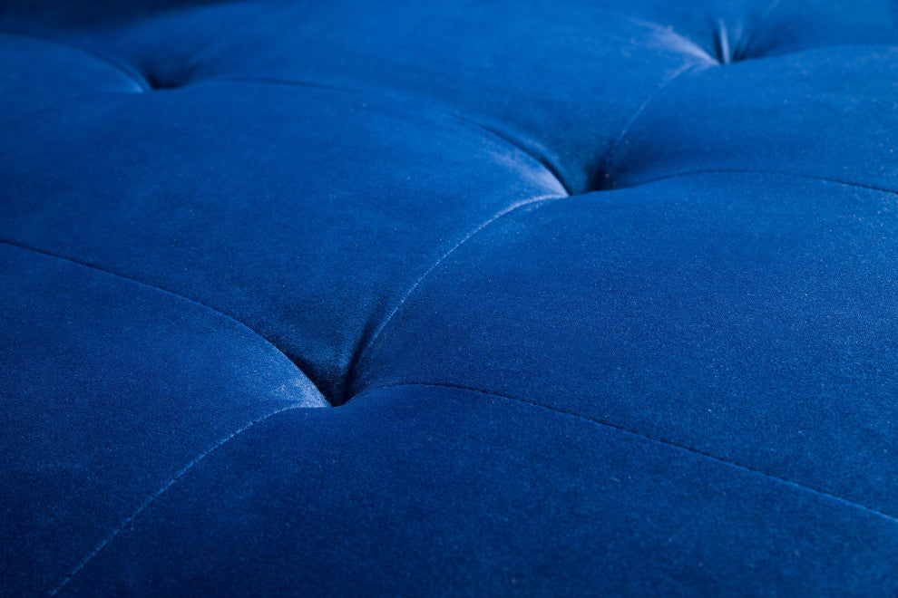 Como Navy Velvet Sectional LAF - Navy