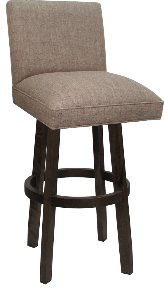 Swivel Wood Counter, Bar or Extra Tall Stool - Sommerville on Vivian Base, Basin Beige - Dark Walnut, 26"