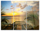 "Sunset Sea View from Terrace" Photo Metal Wall Art, 3 Panels, 36"x28"
