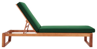 Safavieh Solano Sunlounger, Natural Wood/Green