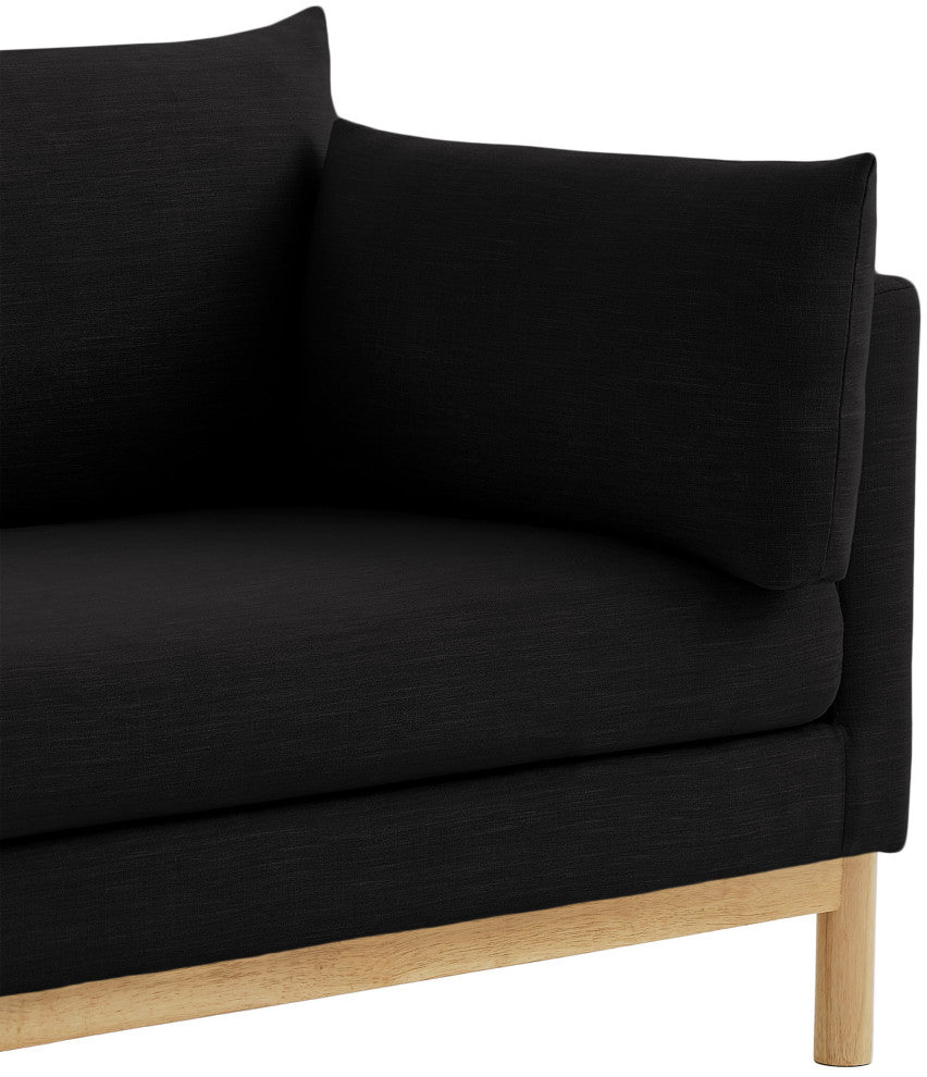 Langham Linen Textured Fabric Upholstered Chair, Black