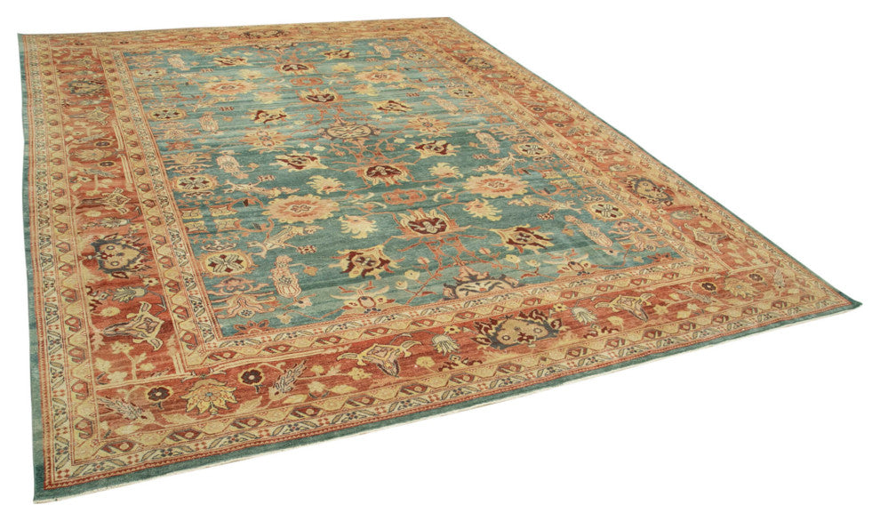 Rug N Carpet - Handmade Oriental 10' 1" x 13' 7" Large Oushak Area Rug